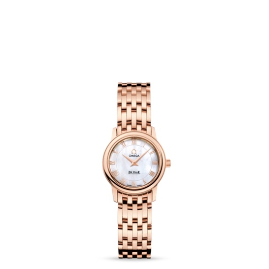 Omega 4116.70.00 : De Ville Prestige Quartz 22 Red Gold / MOP / Bracelet