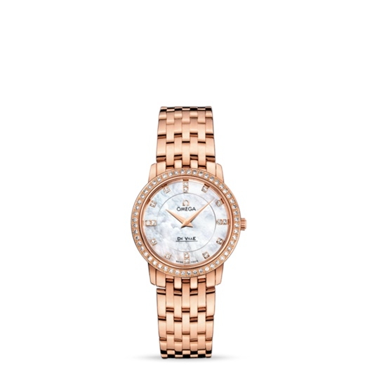 Omega 413.55.27.60.55.002 : De Ville Prestige Quartz 27 Red Gold / Diamond / MOP / Bracelet