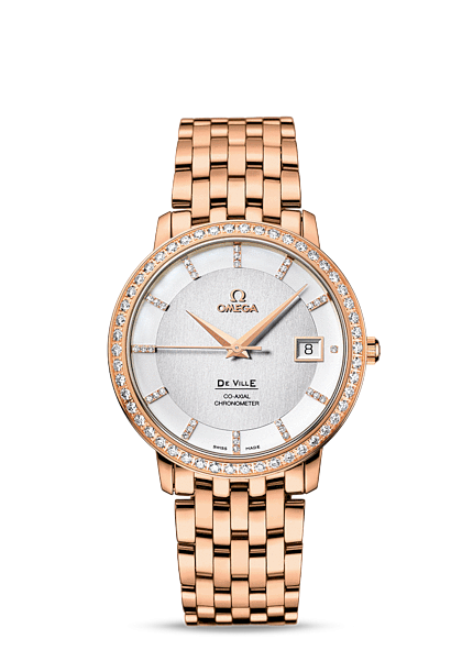 Omega 413.55.37.20.52.001 : De Ville Prestige Co-Axial 36.5 Red Gold / Diamond / Bracelet