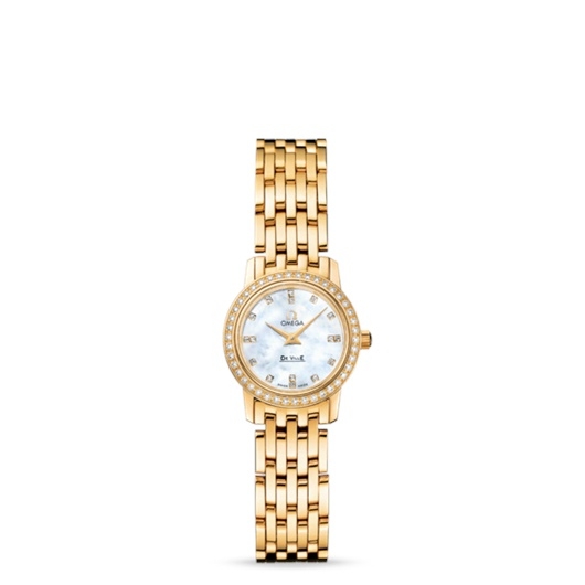Omega 4175.76.00 : De Ville Prestige Quartz 22 Yellow Gold Diamond / MOP Diamond / Bracelet