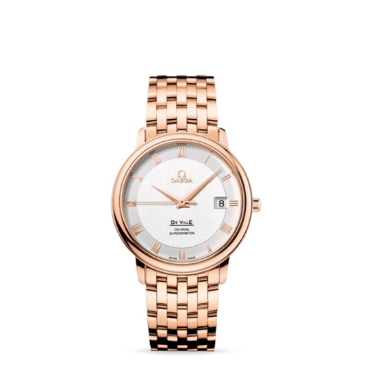 Omega 4178.31.00 : De Ville Prestige Co-Axial 36.5 Red Gold / Silver/ Bracelet