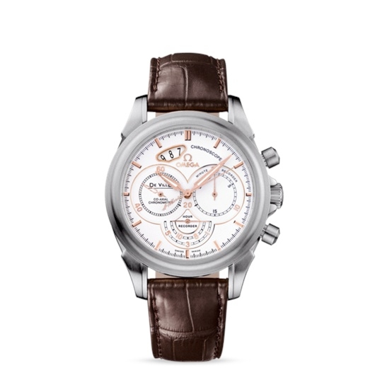 Omega 422.13.41.50.04.002 : De Ville Co-Axial 41 Chronoscope Stainless Steel / White / St Moritz