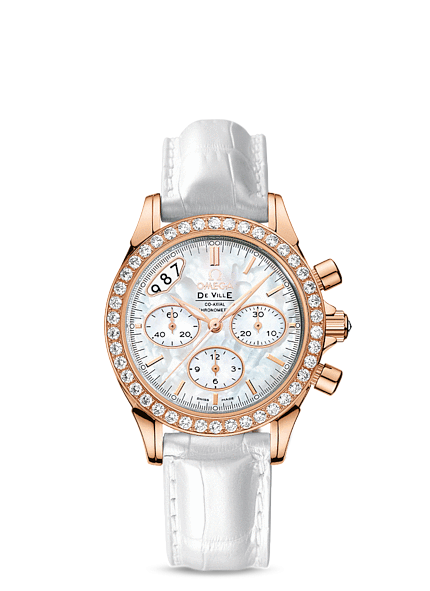 Omega 422.58.35.50.05.002 : De Ville Co-Axial 35 Chronograph Red Gold Diamond / MOP