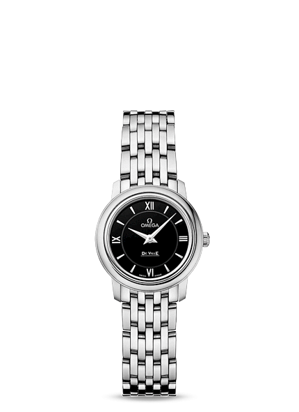 Omega 424.10.24.60.01.001 : De Ville Prestige Quartz 24.4 Stainless Steel / Black / Bracelet