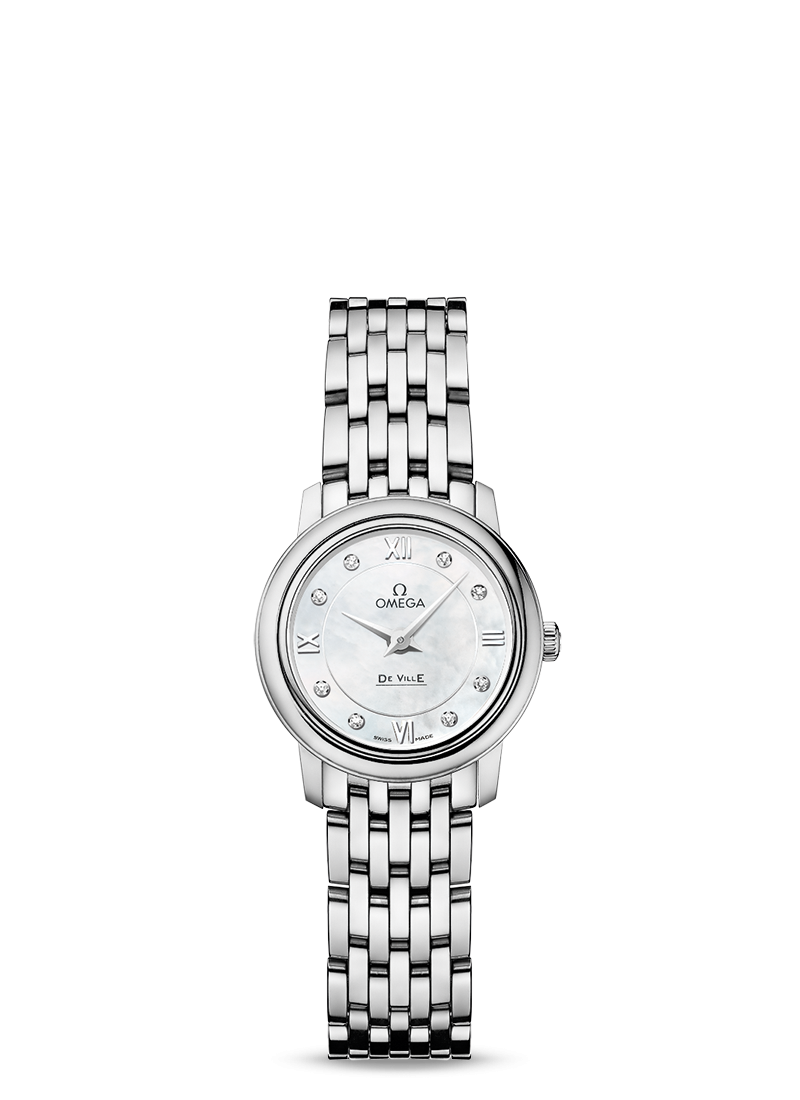 Omega 424.10.24.60.55.001 : De Ville Prestige Quartz 24.4 Stainless Steel / MOP / Bracelet