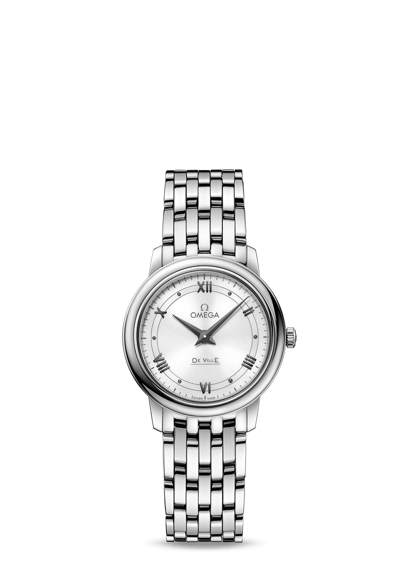 Omega 424.10.27.60.04.001 : De Ville Prestige Quartz 27.4 Stainless Steel / Vintage Silver / Bracelet