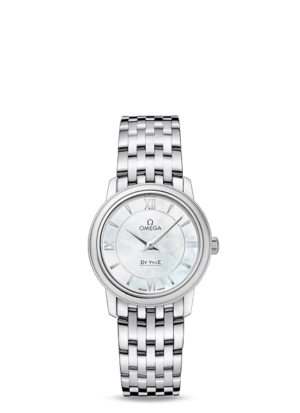 Omega 424.10.27.60.05.001 : De Ville Prestige Quartz 27.4 Stainless Steel / MOP / Bracelet