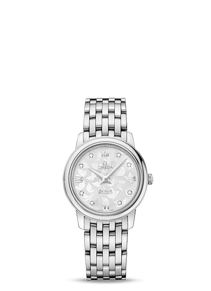Omega 424.10.27.60.52.001 : De Ville Prestige Quartz 27.4 Stainless Steel / MOP Butterfly / Bracelet