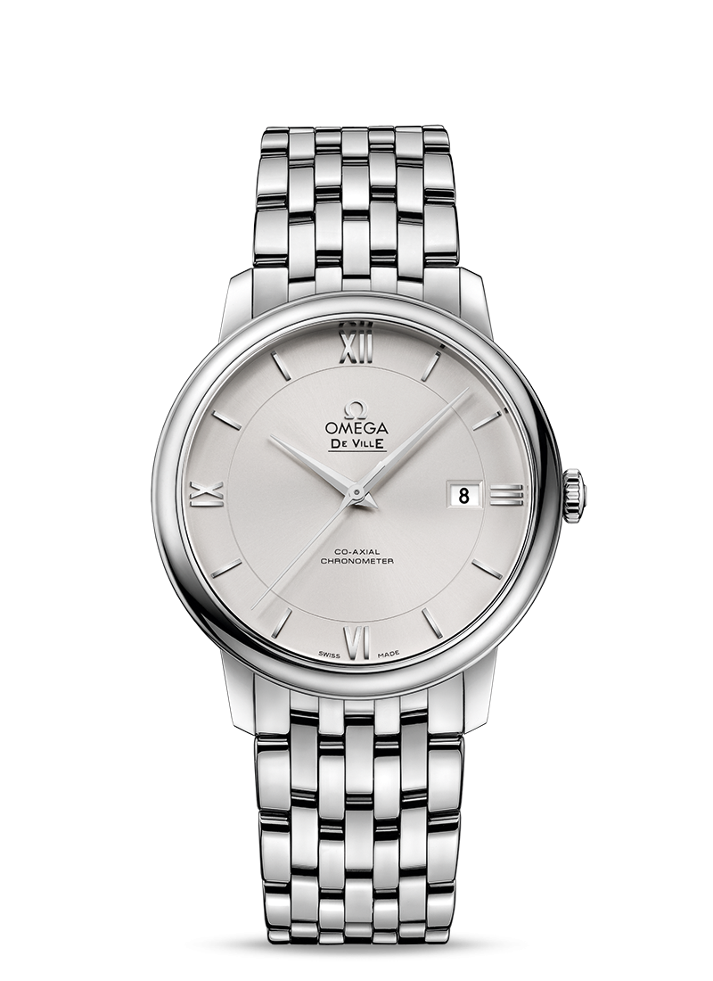 Omega 424.10.40.20.02.003 : De Ville Prestige Co-Axial 39.5 Stainless Steel / Silver / Bracelet