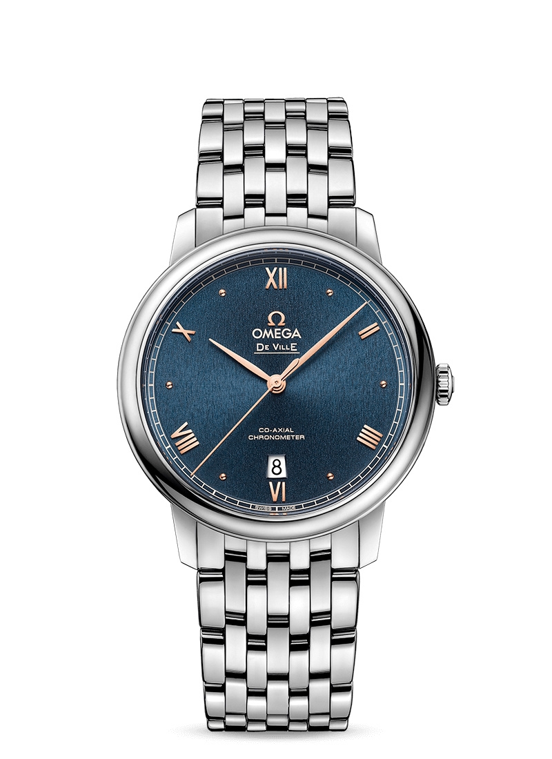 Omega 424.10.40.20.03.004 : De Ville Prestige Co-Axial 39.5 Stainless Steel / Blue Sunburst / Bracelet