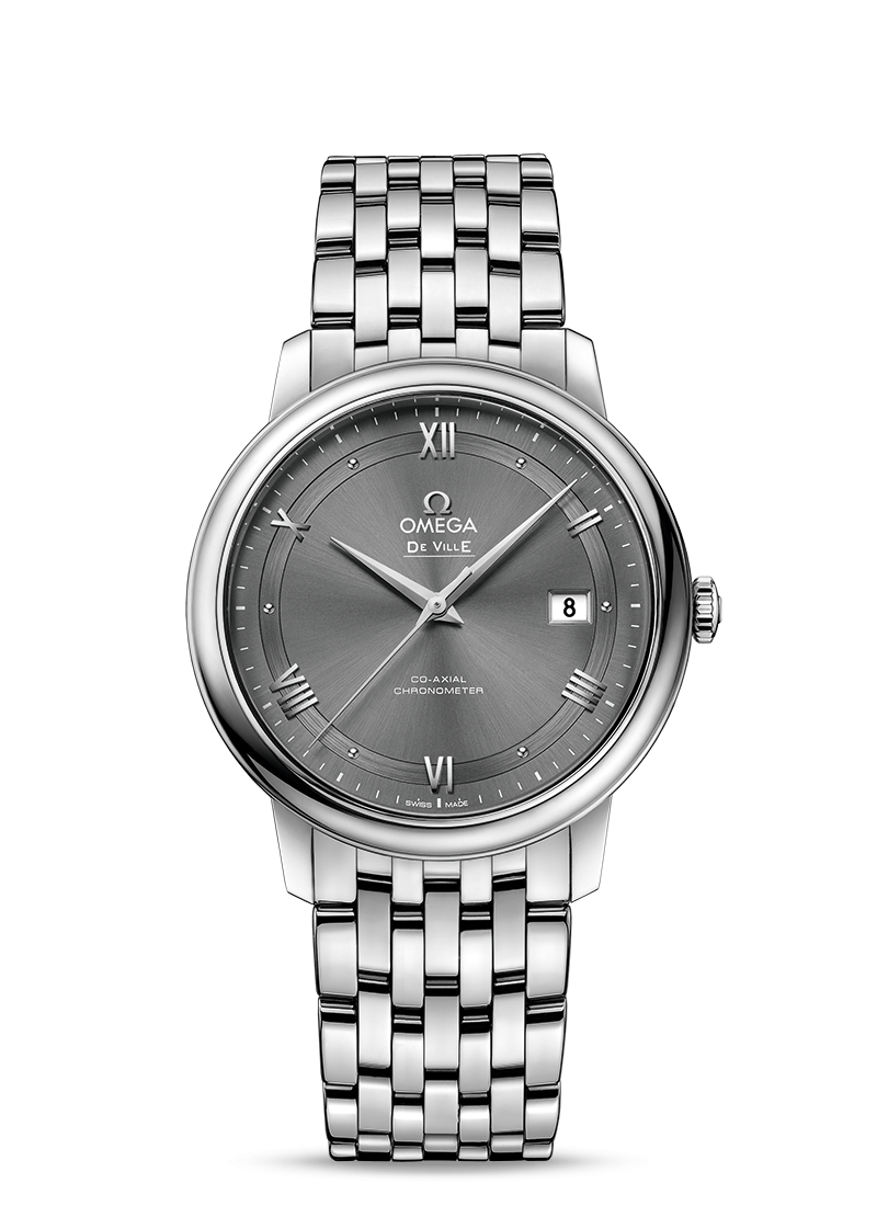 Omega 424.10.40.20.06.001 : De Ville Prestige Co-Axial 39.5 Stainless Steel / Vintage Grey / Bracelet