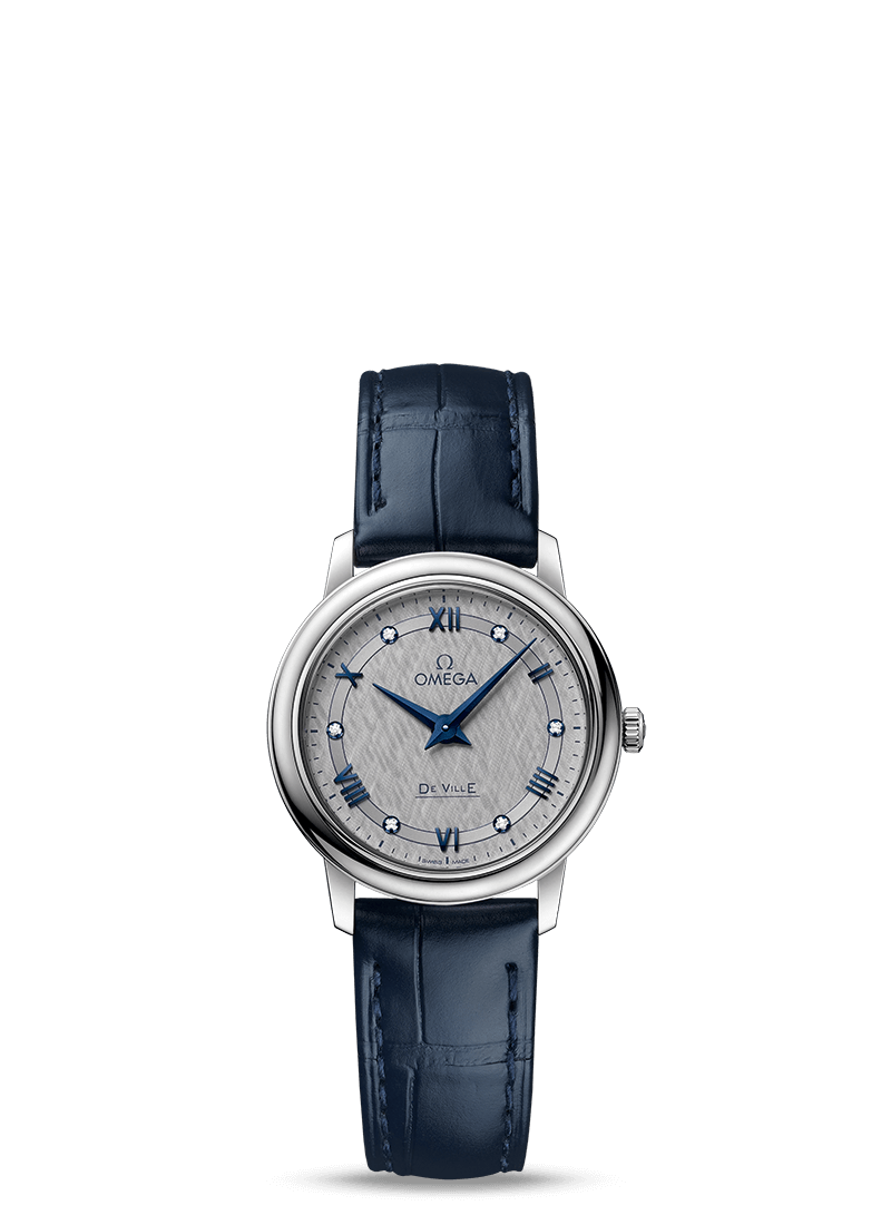 Omega 424.13.27.60.56.001 : De Ville Prestige Quartz 27.4 Stainless Steel / Vintage Grey Silk