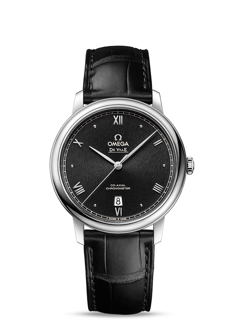 Omega 424.13.40.20.01.002 : De Ville Prestige Co-Axial 39.5 Stainless Steel / Black Sunburst