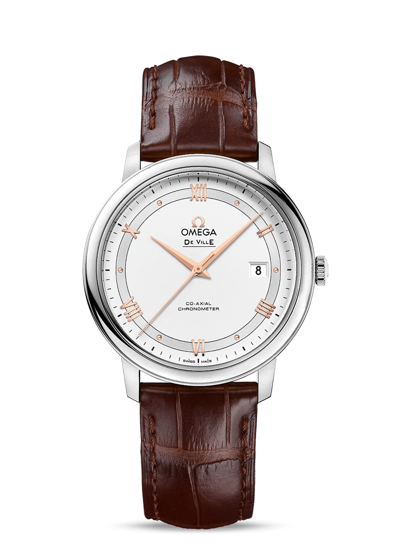 Omega 424.13.40.20.02.002 : De Ville Prestige Co-Axial 39.5 Stainless Steel / Vintage Silver