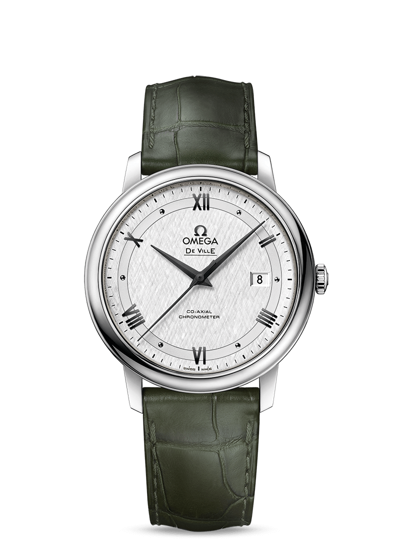 Omega 424.13.40.20.02.006 : De Ville Prestige Co-Axial 39.5 Stainless Steel / Vintage Silver Silk