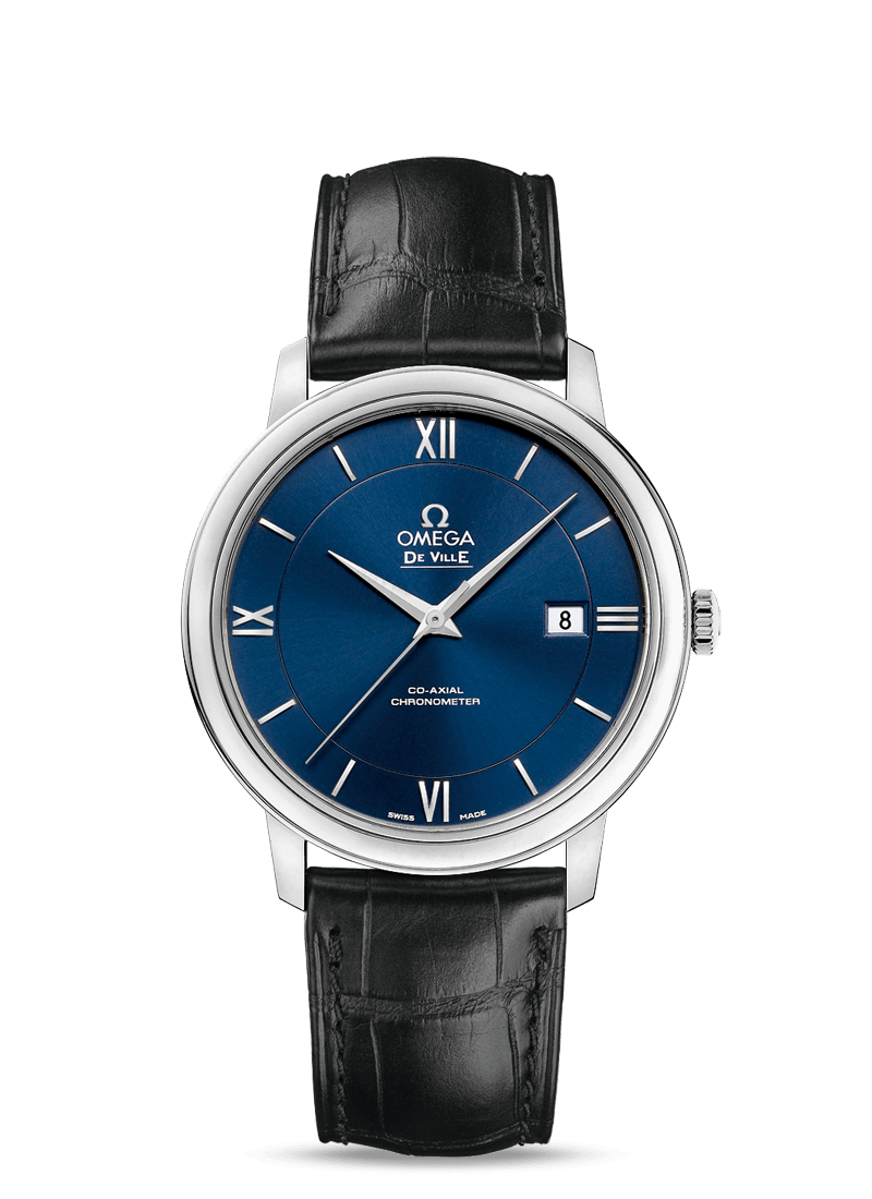 Omega 424.13.40.20.03.001 : De Ville Prestige Co-Axial 39.5 Stainless Steel / Blue