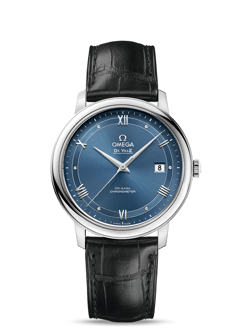 Omega 424.13.40.20.03.002 : De Ville Prestige Co-Axial 39.5 Stainless Steel / Vintage Blue