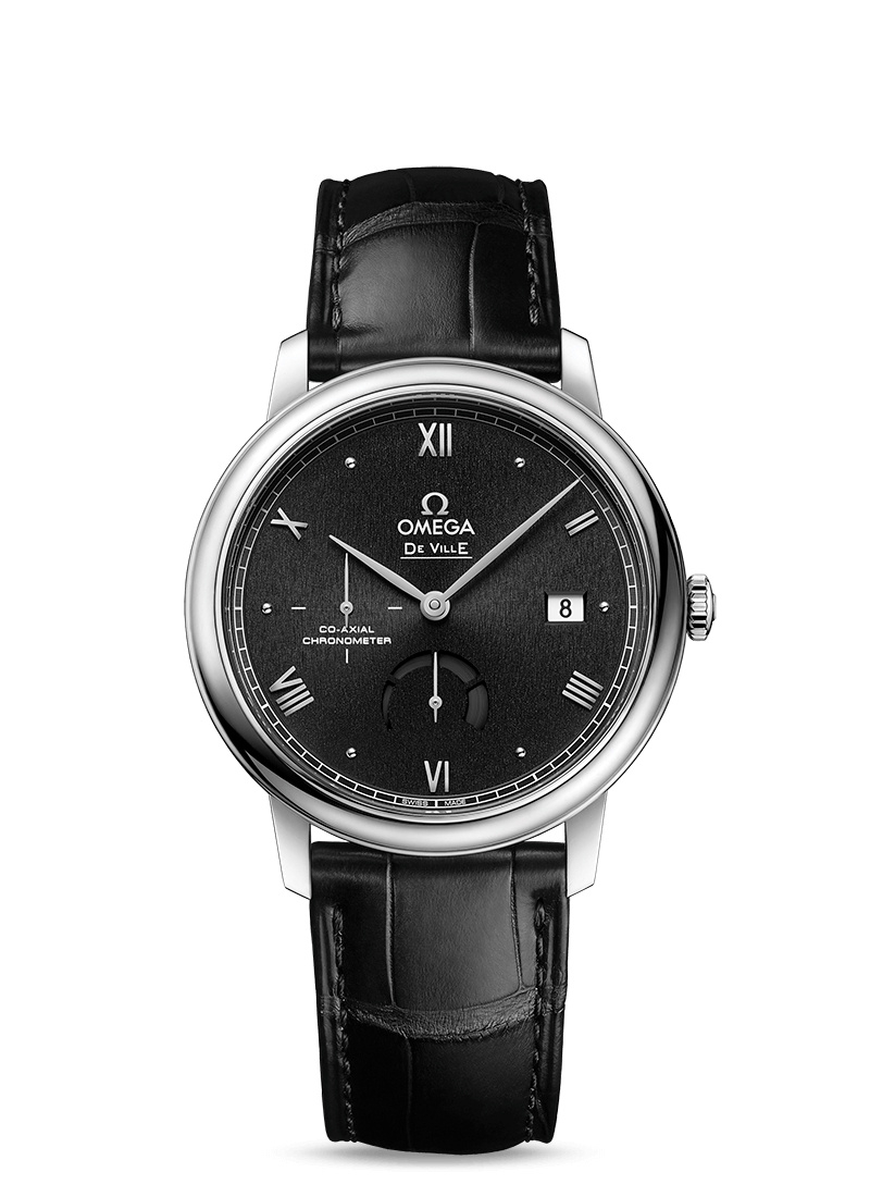 Omega 424.13.40.21.01.002 : De Ville Prestige Co-Axial 39.5 Power Reserve Stainless Steel / Black Sunburst