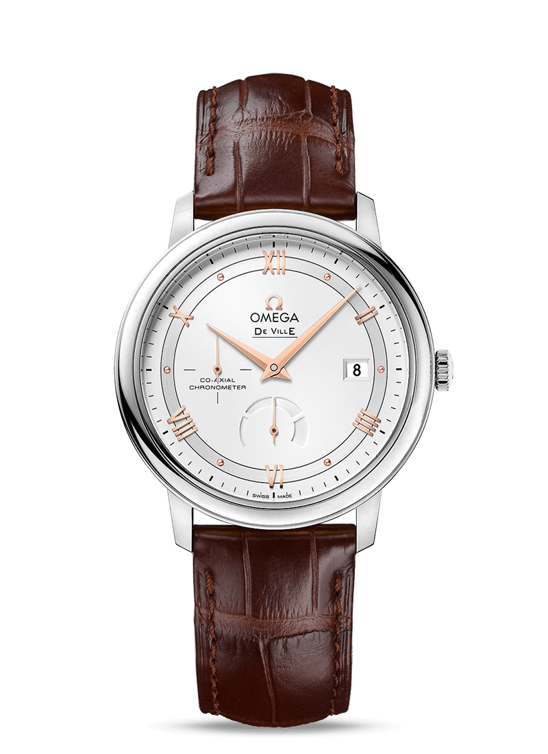Omega 424.13.40.21.02.002 : De Ville Prestige Co-Axial 39.5 Power Reserve Stainless Steel / Vintage Silver