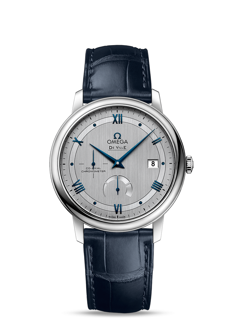 Omega 424.13.40.21.02.003 : De Ville Prestige Co-Axial 39.5 Power Reserve Stainless Steel / Vintage Silver