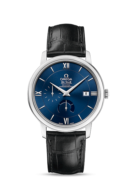 Omega 424.13.40.21.03.001 : De Ville Prestige Co-Axial 39.5 Power Reserve Stainless Steel / Blue