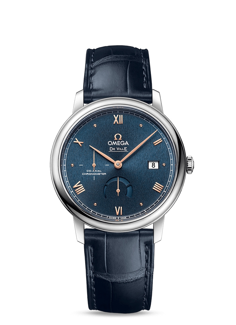 Omega 424.13.40.21.03.003 : De Ville Prestige Co-Axial 39.5 Power Reserve Stainless Steel / Blue Sunburst