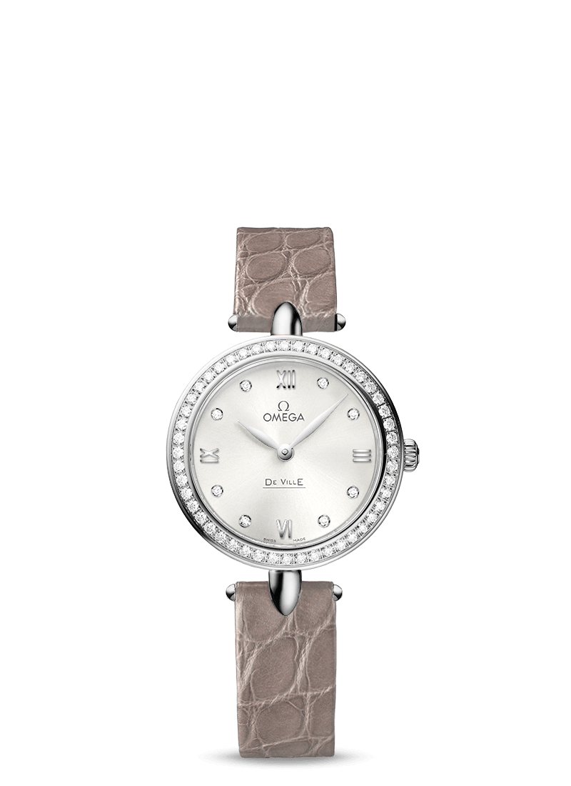 Omega 424.18.27.60.52.001 : De Ville Prestige Dewdrop Quartz 27.4 Stainless Steel / Diamond / Silver