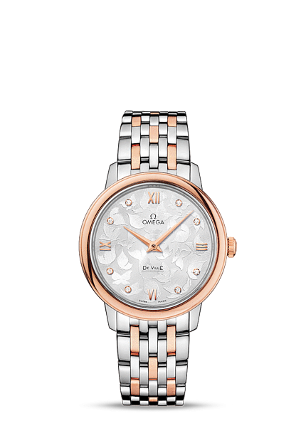 Omega 424.20.33.60.52.001 : De Ville Prestige Quartz 32.7 Butterfly Red Gold / Stainless Steel / Bracelet