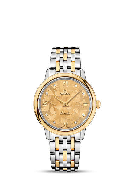 Omega 424.20.33.60.58.001 : De Ville Prestige Quartz 32.7 Butterfly Yellow Gold / Stainless Steel