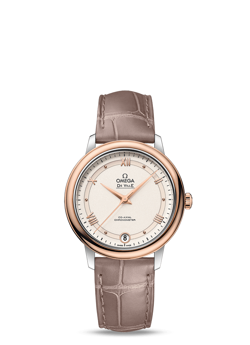 Omega 424.23.33.20.09.001 : De Ville Prestige Co-Axial 32.7 Stainless Steel / Red Gold / White
