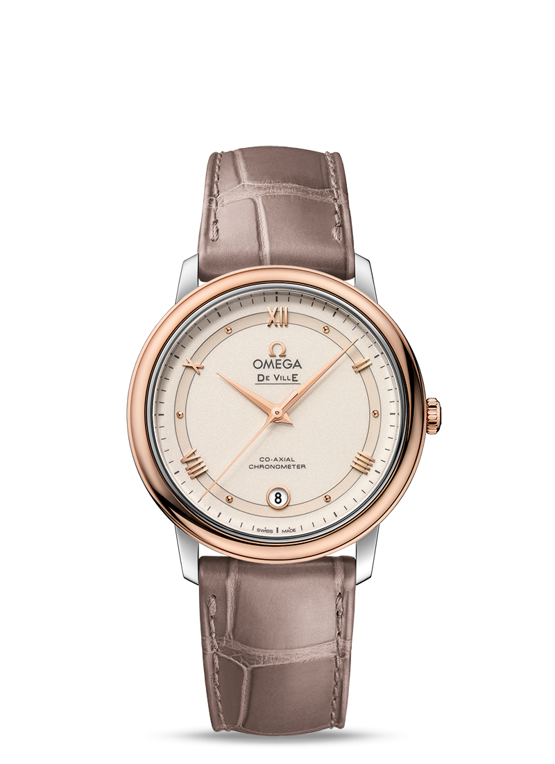 Omega 424.23.37.20.09.001 : De Ville Prestige Co-Axial 36.8 Stainless Steel / Red Gold / Vintage Ivory