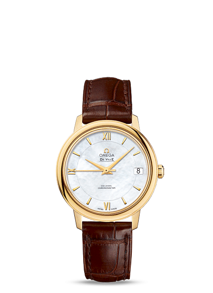 Omega 424.53.33.20.05.002 : De Ville Prestige Co-Axial 32.7 Yellow Gold / MOP