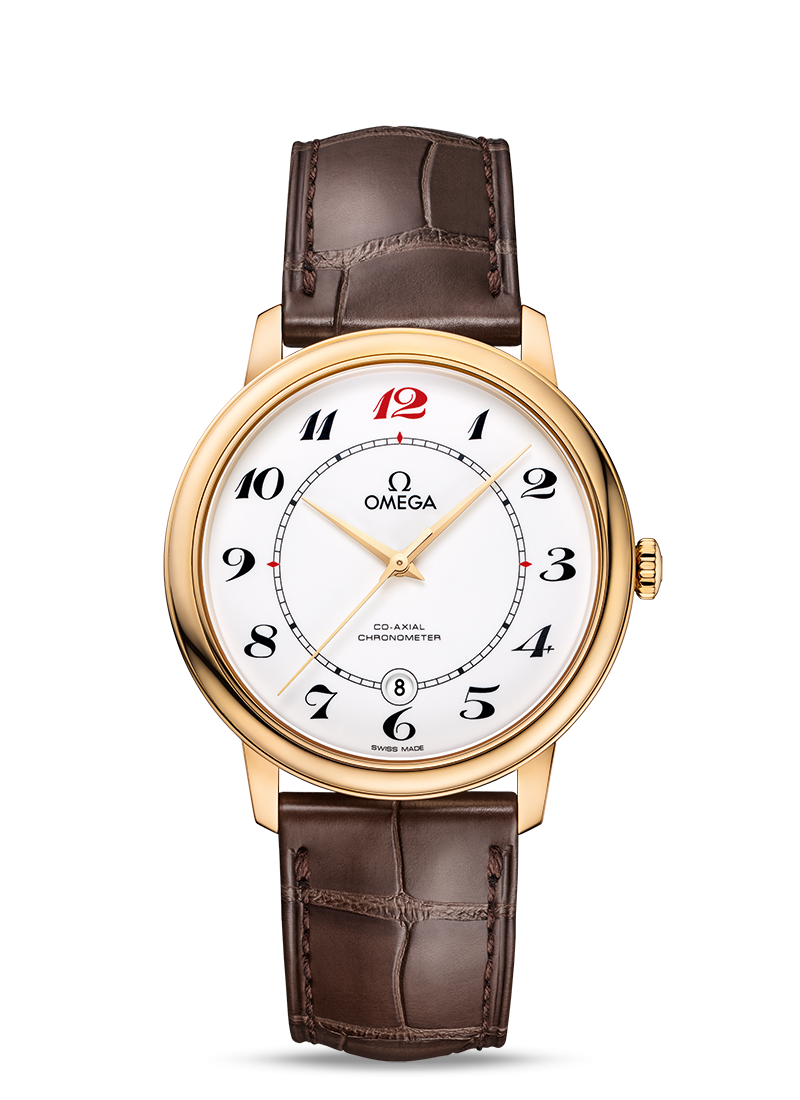 Omega 424.53.40.20.04.005 : De Ville Prestige Co-Axial 39.5 Yellow Gold / Enamel / 50th Anniversary