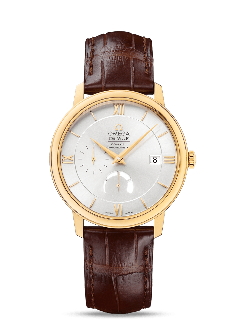Omega 424.53.40.21.02.002 : De Ville Prestige Co-Axial 39.5 Power Reserve Yellow Gold / Silver