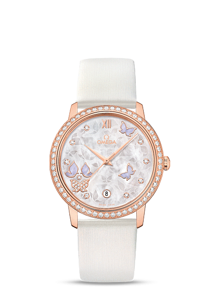 Omega 424.57.37.20.55.003 : De Ville Prestige Co-Axial 36.8 Red Gold / MOP Butterfly / Diamond