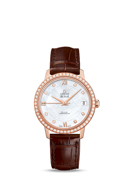 Omega 424.58.33.20.55.001 : De Ville Prestige Co-Axial 32.7 Red Gold / Diamond