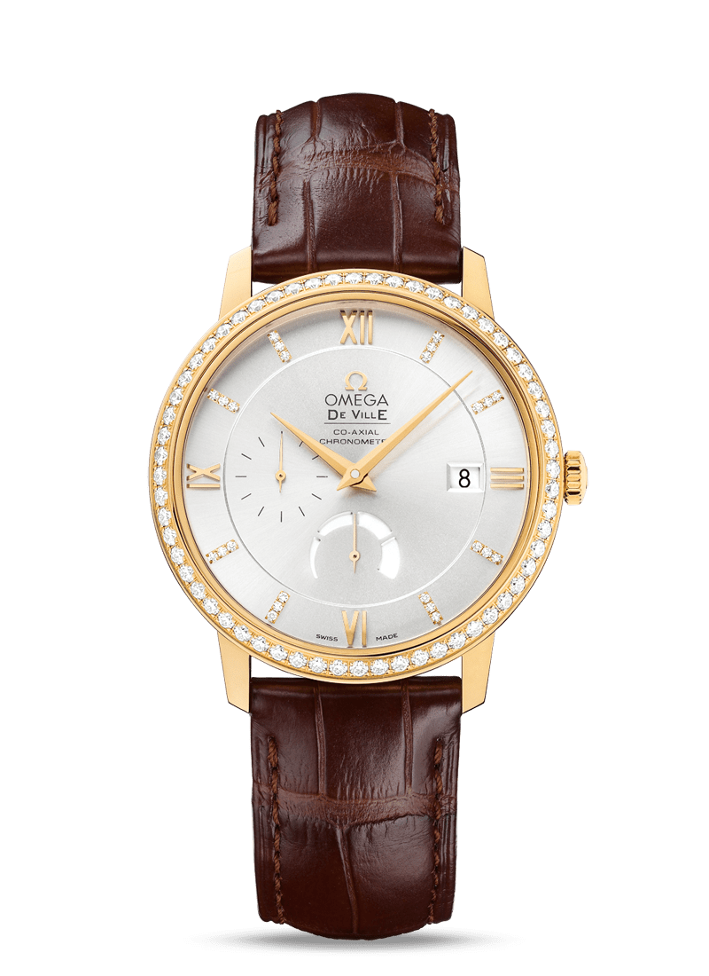 Omega 424.58.40.21.52.001 : De Ville Prestige Co-Axial 39.5 Power Reserve Yellow Gold / Diamond / Silver