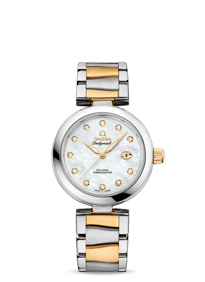 Omega 425.20.34.20.55.003 : LadyMatic Co-Axial 34 Stainless Steel / Yellow Gold / MOP / Bracelet