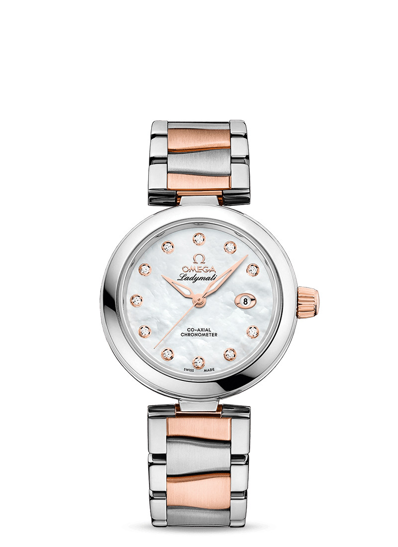 Omega 425.20.34.20.55.004 : LadyMatic Co-Axial 34 Stainless Steel / Sedna Gold / MOP / Bracelet