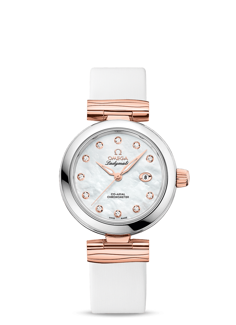 Omega 425.22.34.20.55.004 : LadyMatic Co-Axial 34 Stainless Steel / Sedna Gold / MOP