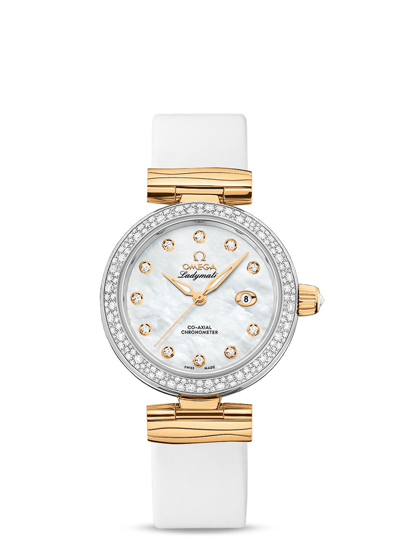 Omega 425.27.34.20.55.003 : LadyMatic Co-Axial 34 Stainless Steel / Yellow Gold / Diamond / MOP