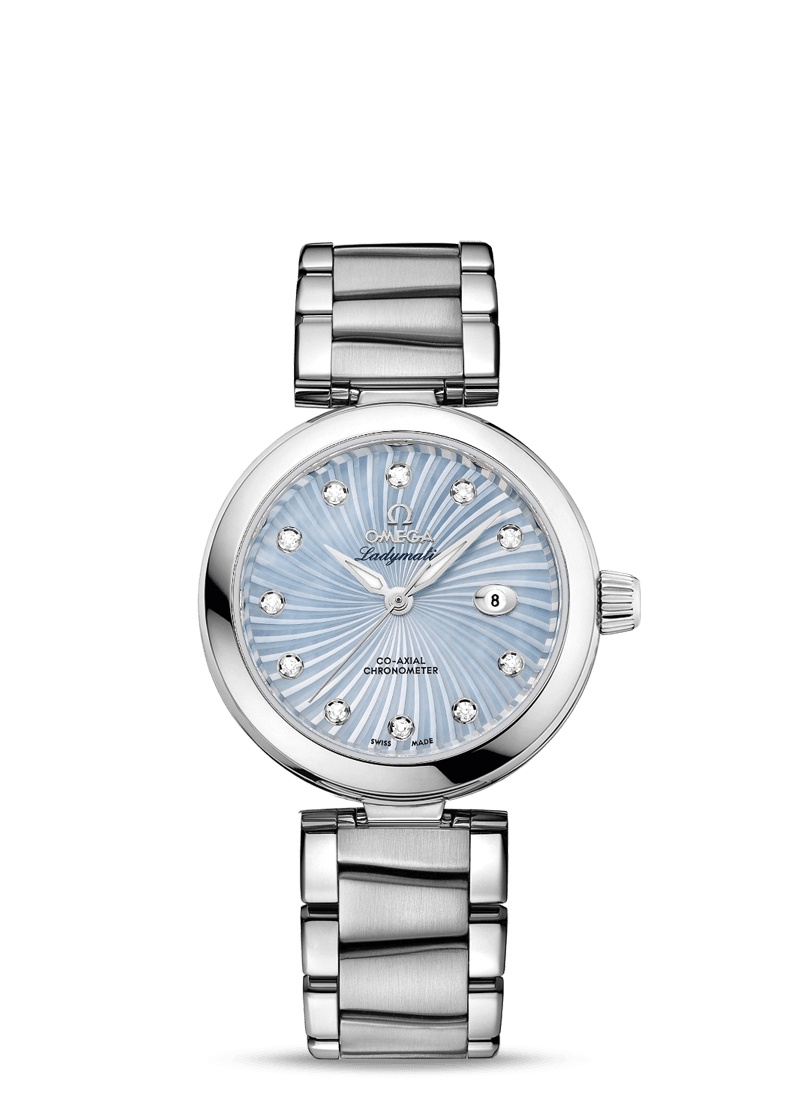 Omega 425.30.34.20.57.002 : LadyMatic Co-Axial 34 Stainless Steel / Blue MOP / Bracelet