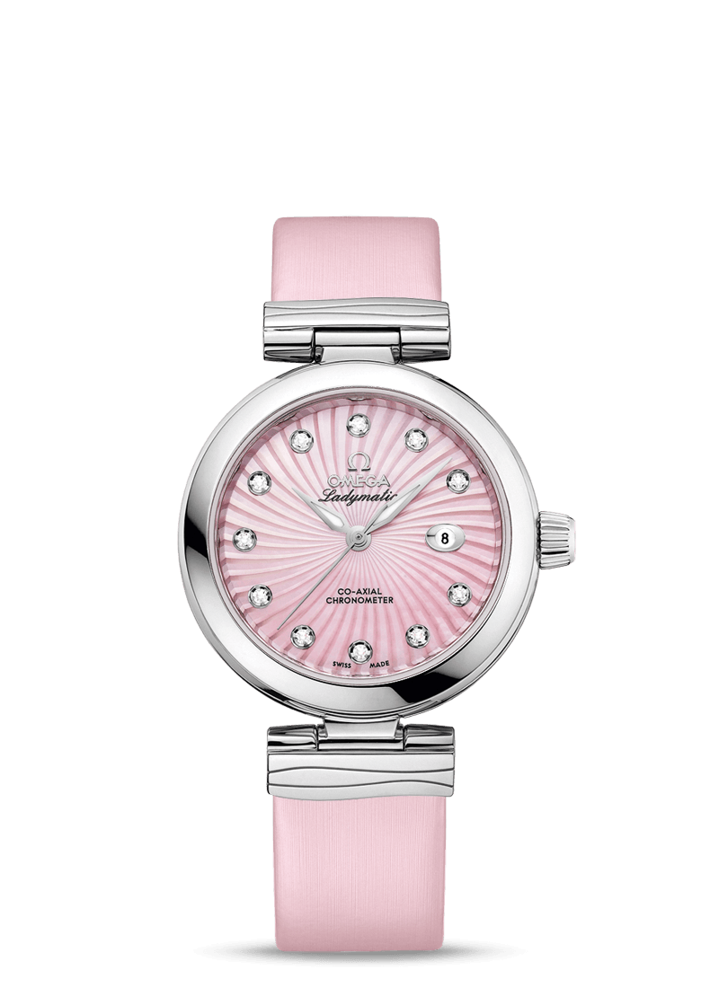 Omega 425.32.34.20.57.001 : LadyMatic Co-Axial 34 Stainless Steel / Pink MOP