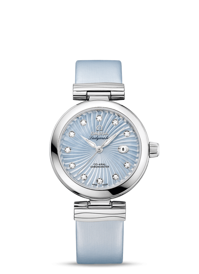 Omega 425.32.34.20.57.002 : LadyMatic Co-Axial 34 Stainless Steel / Blue MOP
