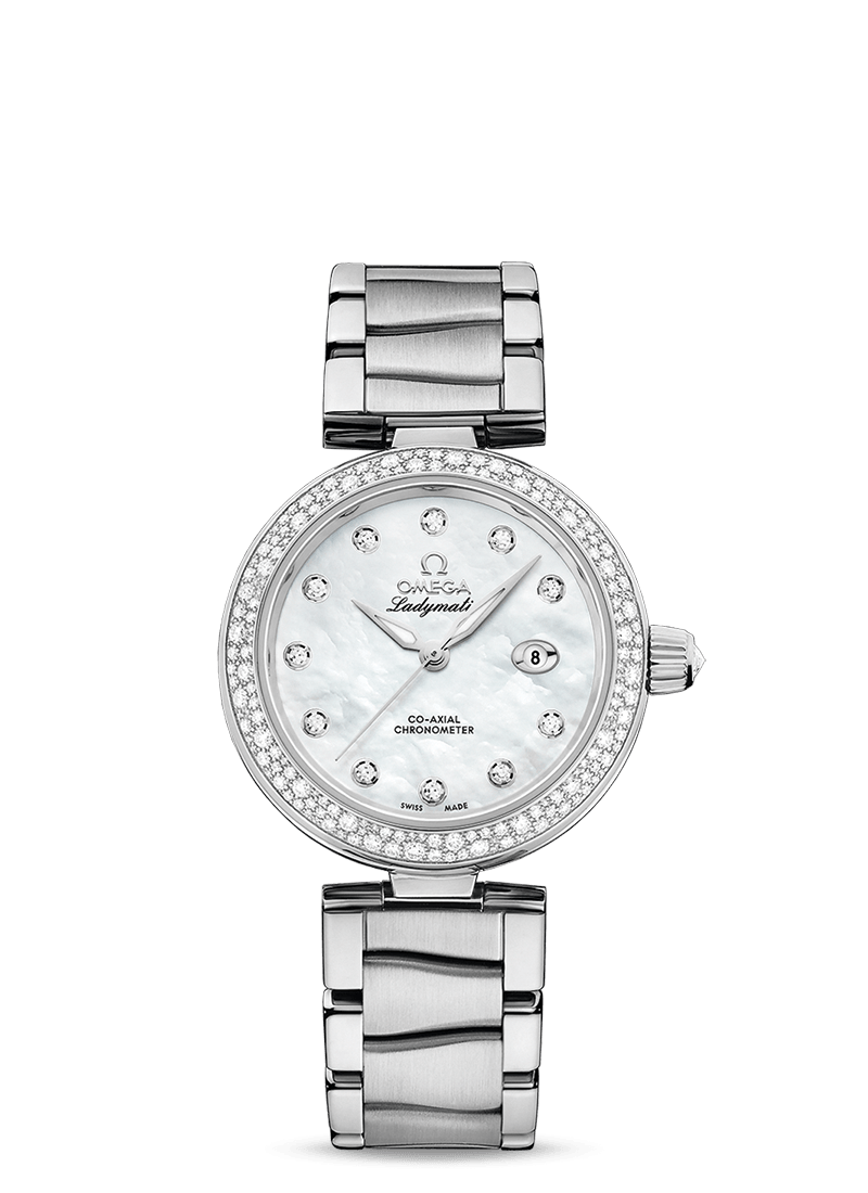 Omega 425.35.34.20.55.002 : LadyMatic Co-Axial 34 Stainless Steel / Diamond / MOP / Bracelet