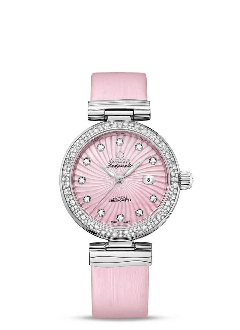 Omega 425.37.34.20.57.001 : LadyMatic Co-Axial 34 Stainless Steel / Diamond / Pink MOP