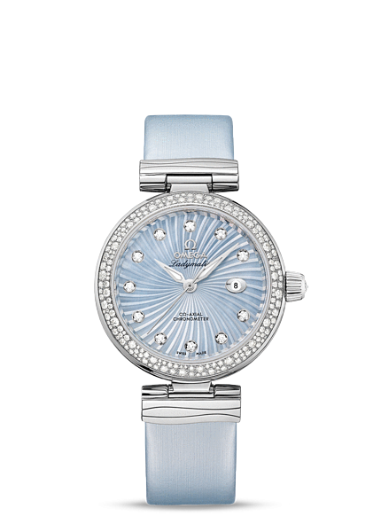 Omega 425.37.34.20.57.002 : LadyMatic Co-Axial 34 Stainless Steel / Diamond / Blue MOP