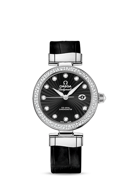 Omega 425.38.34.20.51.001 : LadyMatic Co-Axial 34 Stainless Steel / Diamond / Black