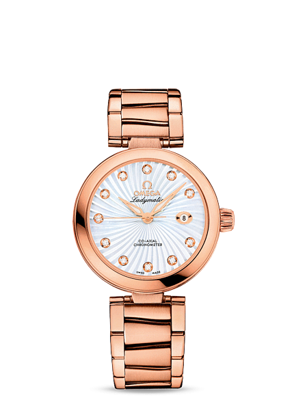 Omega 425.60.34.20.55.001 : LadyMatic Co-Axial 34 Red Gold / MOP / Bracelet
