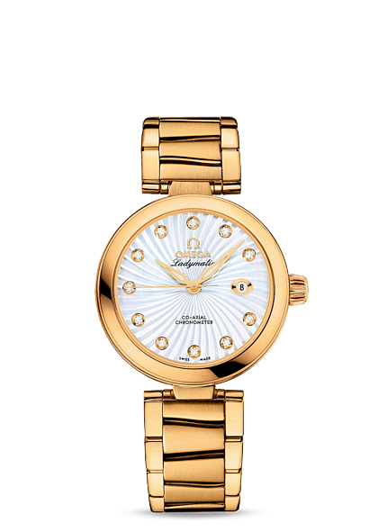 Omega 425.60.34.20.55.002 : Ladymatic Co-Axial 34 Yellow Gold / MOP / Bracelet
